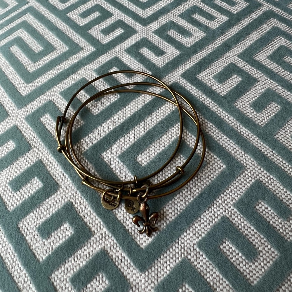 Alex and Ani Fleur De Lis Bangle Stack
